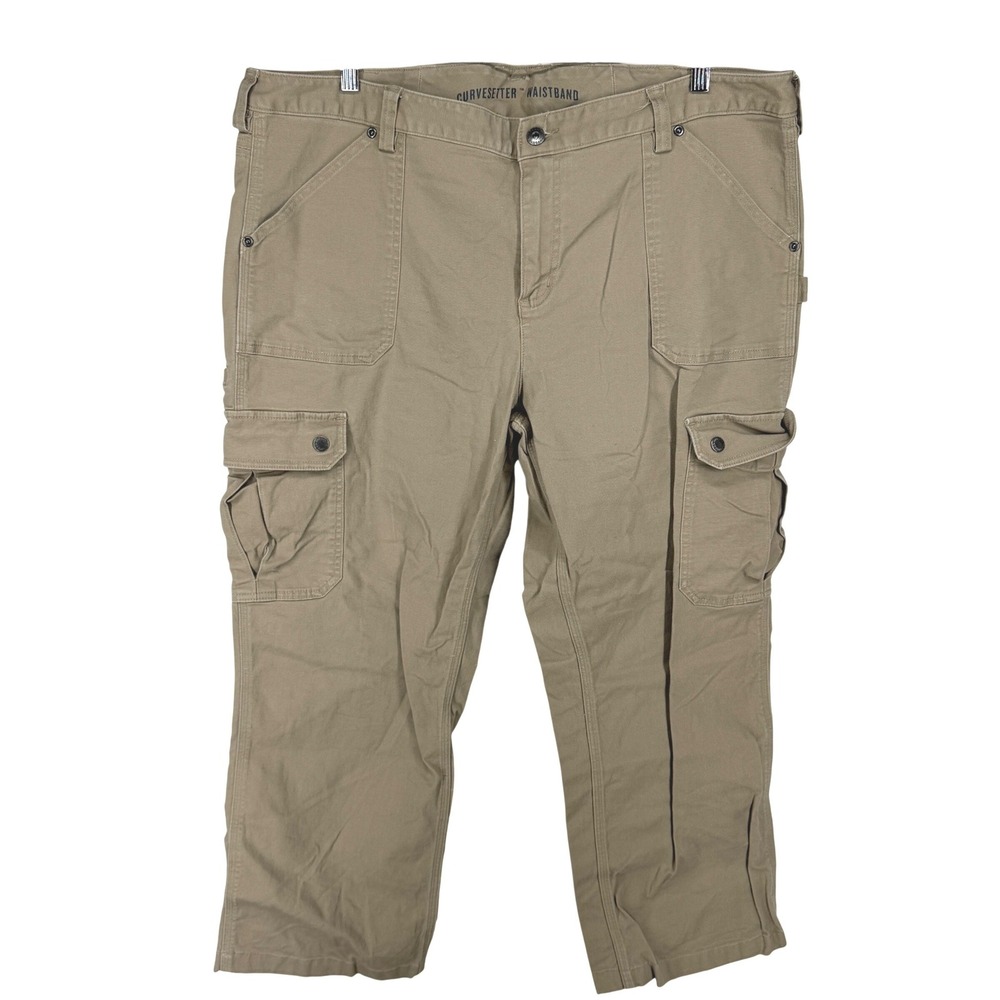 Duluth Trading Womens CurveSetter Waistband Cargo Pants Khaki Size 18‎ 33